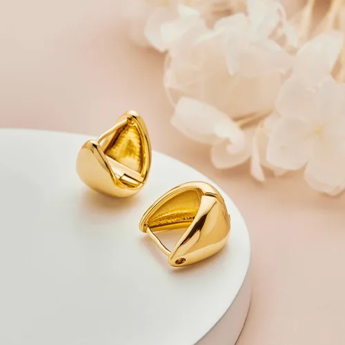 Miniatura 6 de Aretes de aro chapados en oro de 14 quilates, pequeños aros cuadrados para mujer, aretes minimalistas lindos para mujeres y niñas, regalo de oro