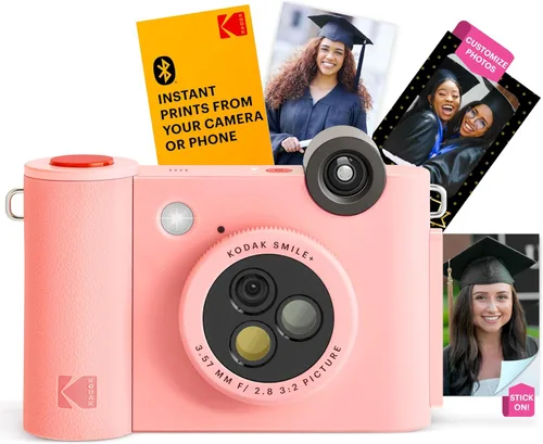 Miniatura 15 de Kodak Smile+ Paquete de regalo para cámara e impresora digital instantánea 2 en 1 + estuche + papel fotográfico Zink 2 x 3 con parte trasera Rojo