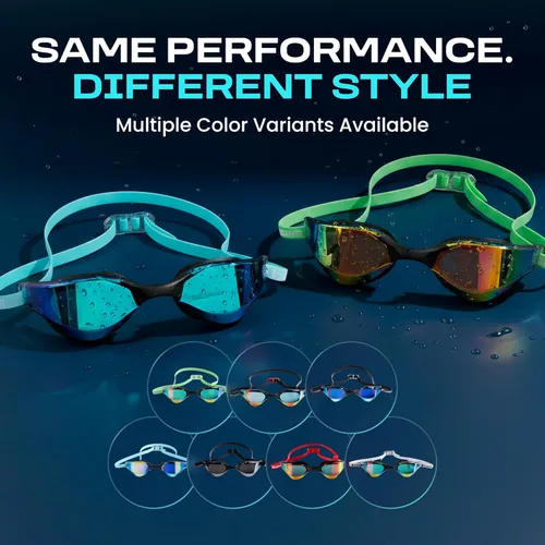 Miniatura 9 de Clear'r Victor Adult Swim Goggles, Mirrored Anti-Fog Goggles with UV Protection & Panoramic View, 4 Nosepieces