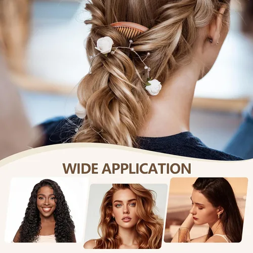 Miniatura 7 de 6 peines laterales de pelo de 3.15 pulgadas con 3 colores, peine de peluquero profesional para peinar y arreglarse, peines franceses para bodas