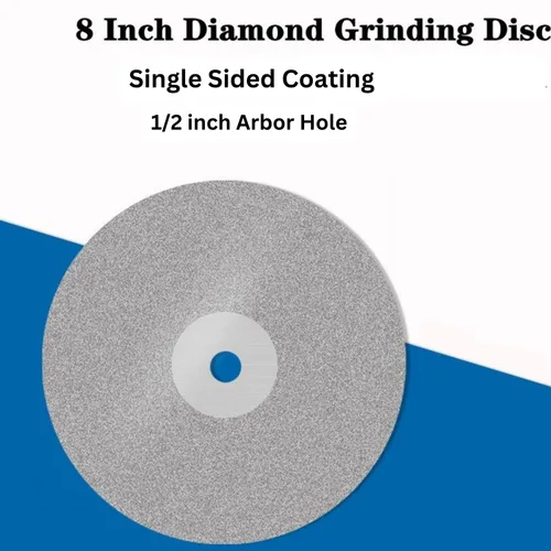 Miniatura 8 de Drilax Disco de regazo plano de diamante de 8 pulgadas Grano 100, orificio de eje de 1/2 pulgada para rectificado lapidario, modelado de piedra