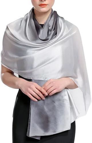 Miniatura 2 de K-Elewon Bufanda de seda para mujer, bufandas de colores degradados, bufandas de moda, bufandas largas y ligeras para mujer, H12