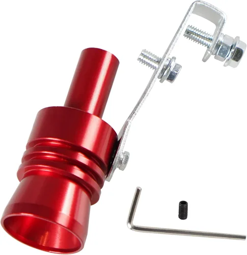 Silenciador universal rojo universal de sonido turbo silenciador de tubo de sonda simulador de sonido de tubo de escape potenciador de ruido