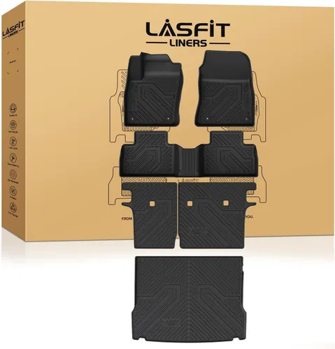 Miniatura 14 de LASFIT Alfombrillas de Piso Compatibles con Nissan Armada 2017-2018 / Infiniti QX56 2011-2013 / Infiniti QX80 2014-2018, TPE Para Todo Clima Ajuste