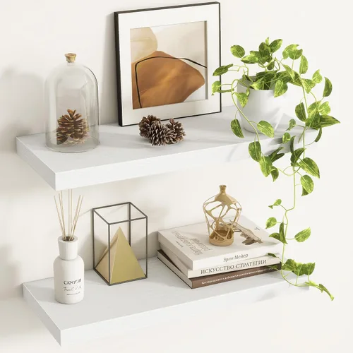 Miniatura 49 de Fun Memories Estantes flotantes – Estante de pared de 9.3 pulgadas de profundidad para decoración y almacenamiento – Estantería de exhibición
