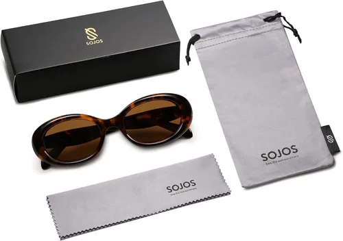 Miniatura 6 de SOJOS Gafas de sol polarizadas ovaladas pequeñas retro para mujeres y hombres, estilo vintage de los años 90, protección UV400, gafas de sol