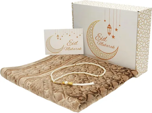 Miniatura 5 de Modefa Alfombra de oración musulmana Islam, juego de regalos de Ramadán con alfombrilla de oración y cuentas de oración Tasbih, regalos islámicos
