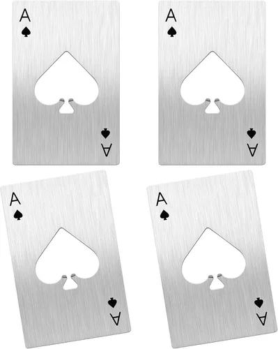Miniatura 9 de Ace Of Spades - Abridor de botellas de acero inoxidable portátil, tamaño de tarjeta de crédito, abrelatas portátil de acero inoxidable