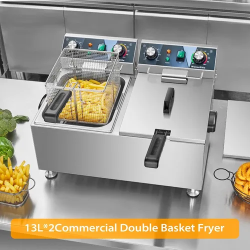 Miniatura 2 de WaterElfo Freidora Profunda con Canasta 9L/9.5QT Uso Doméstico Freidora Profunda Pequeña 1800W Freidoras Comerciales para Cocinas y Comedores