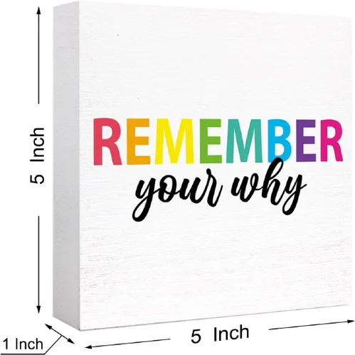 Miniatura 2 de Letrero inspirador de madera con texto en inglés "Remember Your Whed", con cita motivacional, decoración de escritorio para el hogar, oficina
