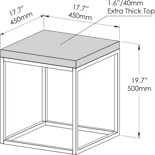Miniatura 9 de CENSI Juego de mesa auxiliar y mesa auxiliar de mármol blanco de 2 piezas, mesa central rectangular de 47 pulgadas + mesa auxiliar cuadrada de 18