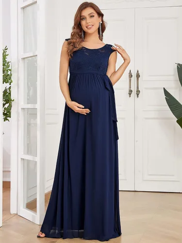 Miniatura 4 de Ever-Pretty Vestido largo de maternidad con cuello en V y manga casquillo para mujer 20884