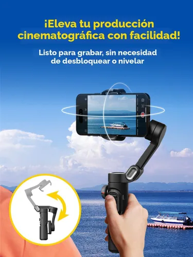 Miniatura 7 de AOCHUAN - Estabilizador de cardán para iPhone, smartphone con rueda de enfoque, seguimiento de cara/objeto para iPhone 16 15 Pro Max/Android