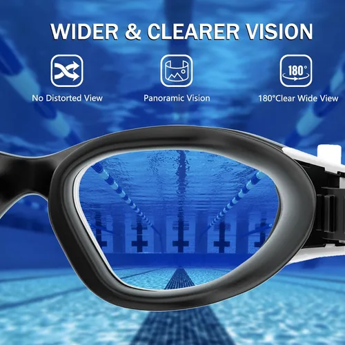 Miniatura 4 de Paquete de 2 gafas de natación, diez veces mayor de larga duración, anti niebla, gafas de natación para adultos, hombres y mujeres, sin fugas, clip