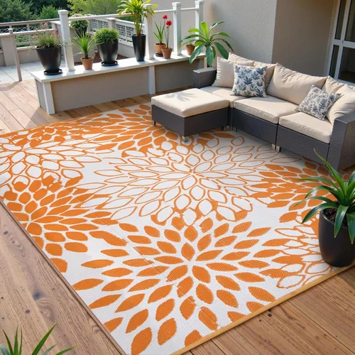 Miniatura 38 de Anidaroel Alfombras de exterior de 6 x 9 pies para patios, impermeables, reversibles, de plástico tropical, alfombra de campamento, alfombra grande
