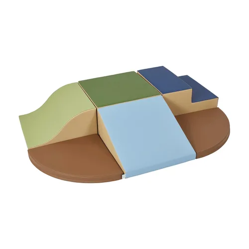 ECR4Kids SoftZone Little Me Wall Climb and Slide - Juego para principiantes, Earthtone, 6 piezas Tono tierra
