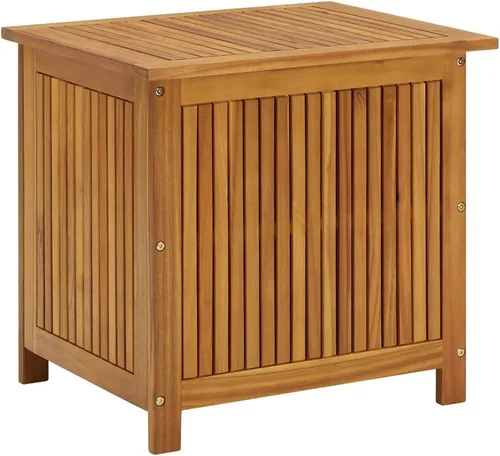 Miniatura 16 de Banco de almacenamiento de madera maciza para exteriores, caja de almacenamiento de madera maciza de teca para jardín, caja de almacenamiento