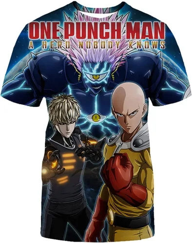 Camiseta One Punch Man con impresión 3D, camiseta unisex para cosplay de anime Saitama Terrible Tornado, talla extra grande XS a 4XL