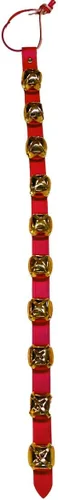 Miniatura 9 de Warner Arctic Sleigh Bells - Timbres decorativos de cuero para puerta (10 pulgadas con 3 campanas, cuero negro con campanas de latón)