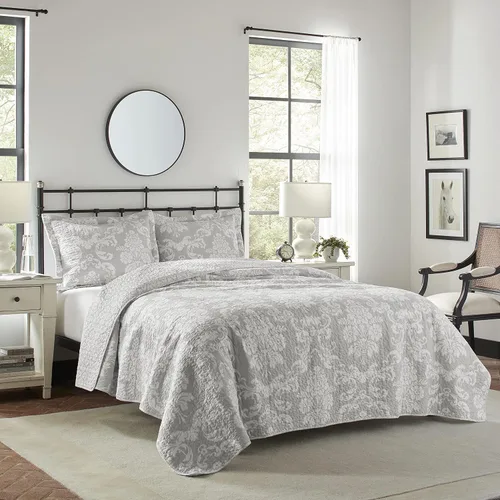 Miniatura 2 de Laura Ashley - Juego de edredón individual, ropa de cama reversible de algodón con funda a juego, decoración ligera del hogar, ideal para todas