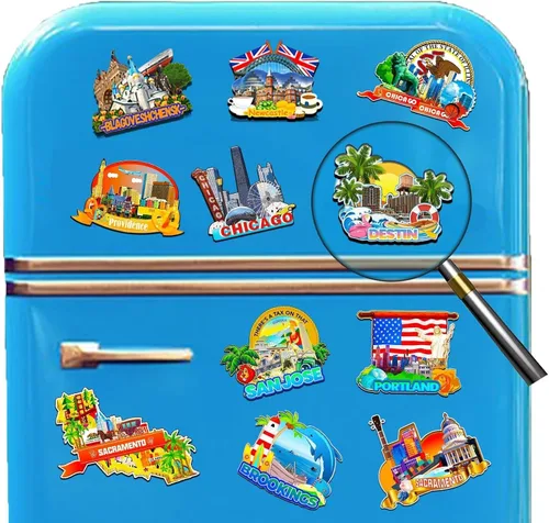 Miniatura 4 de Destin Florida USA imán de nevera de madera 3D monumentos de viaje coleccionables recuerdos decoración hecha a mano -2693