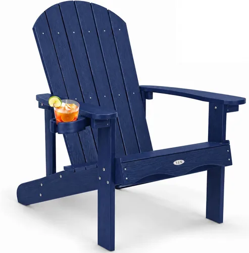 Miniatura 35 de Y&M Adirondack - Silla negra para hoguera, sillas de patio al aire libre con soporte para tazas, resistentes a la intemperie, sillas de patio