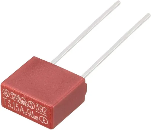 Miniatura 3 de uxcell 10pcs DIP montado en miniatura cuadrado lento golpe micro fusible T3.15A 3.15A 250V rojo