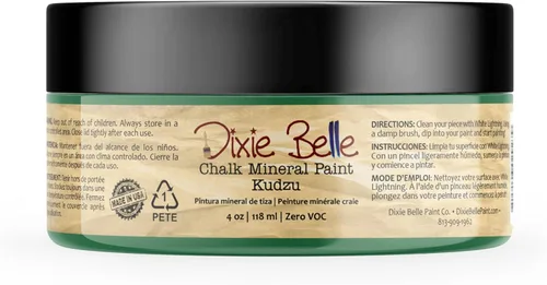 Miniatura 312 de Dixie Belle Paint Company - Pintura con acabado de tiza para muebles, color negro (Caviar), 1 galón, 128 fl oz, pintura mineral color rosa intenso