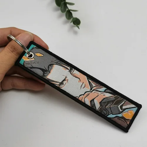 Miniatura 2 de Paquete de 1 Llavero de Anime con Etiqueta de Avión, Llavero Bordado con Anillo para Llaves - EDC para Motocicletas, Patinetas, Auto