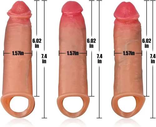 Miniatura 3 de SXOVO Consoladores realistas de silicona líquida para el pene, 3 piezas para el pene, juguete sexual realista de vetas y glande para pene, juguete