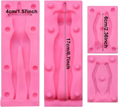 Miniatura 2 de Molde de arcilla de silicona para cuerpo humano 3D, molde grande de polímero de escultura humana, molde de cuerpo completo para manualidades