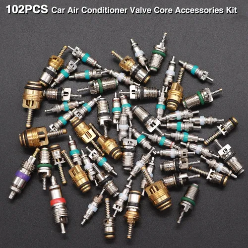 Miniatura 5 de Taiss Kit de accesorios de núcleo de válvula de aire acondicionado de coche, 102 Uds., con herramienta de extracción de núcleo de válvula, R12