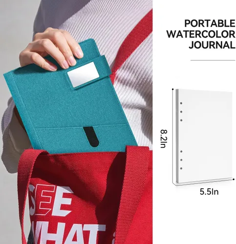 Miniatura 7 de Libro de bocetos de acuarela Lightwish, 100% algodón, papel de acuarela sin ácidos, diario de acuarela, 300 g/m²/140 lb, papel de acuarela prensado