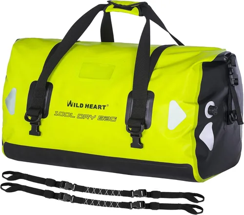 Miniatura 21 de WILD HEART Bolsa de lona impermeable para motocicleta, PVC500D, doble parte inferior, con correas de cuerda y bolsillo interior, 40L, 66L, 100L, 66L