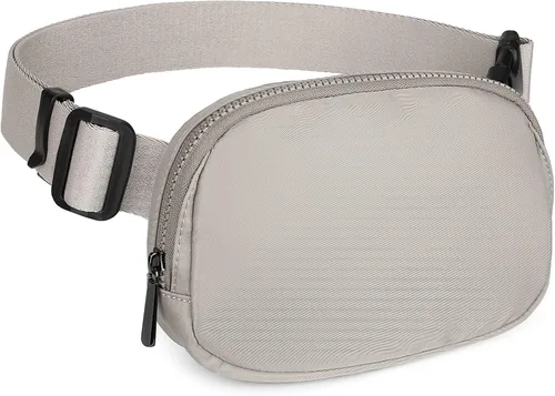 Miniatura 2 de Uromee Riñoneras para mujer, bolsa cruzada para cinturón de moda, ligera, para viajes, correr, senderismo, correa ajustable, 0235 Gris Claro