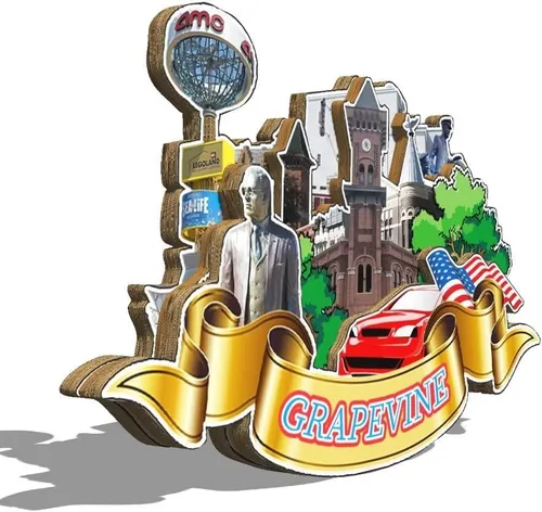 Miniatura 2 de Grapevine Texas USA - Imán de madera para nevera, monumentos 3D, recuerdos coleccionables, decoración hecha a mano, 2