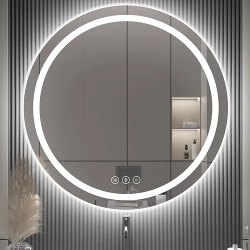 Miniatura 17 de 48x24 Inch LED Bathroom Mirror with Lights, Anti-Fog 3-Color Dimmable Memory Touch Control, Waterproof HD Tempered Glass, Wall Mounted Vanity Mirror