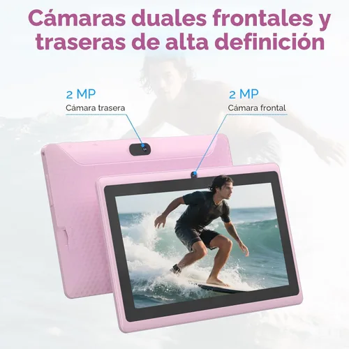 Miniatura 5 de Tablet Android 14 de 7 pulgadas con estuche, 8 GB de RAM 32 GB de ROM 1 TB de expansión, tablet PC con procesador Quad-Core, pantalla IPS de 1024 x
