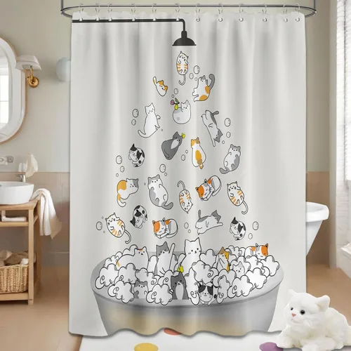 Miniatura 39 de Cortina de ducha floral para primavera y verano, flores silvestres, flores y mariposas, decoración de baño, tela impermeable con ganchos, 70