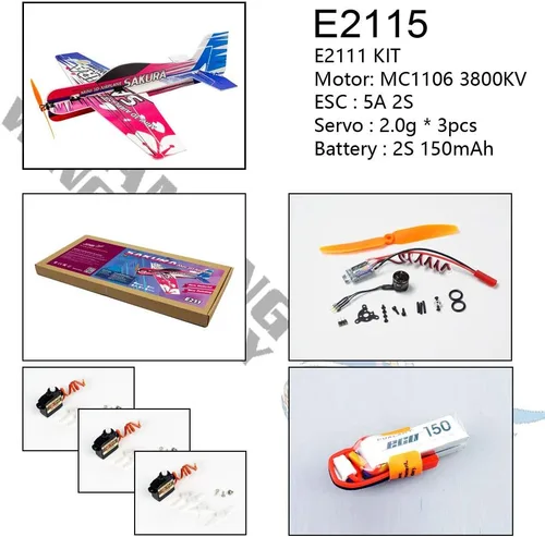 Miniatura 7 de Viloga Actualización 3D EPP Avión Sakura Aerobatic Flying Airplane, 16.535 in Wingspan Foam RC Kit para construir para adultos