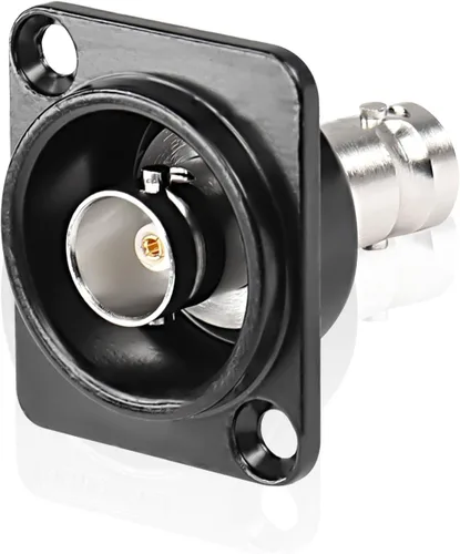 XMSJSIY Tipo D Conector de enchufe doble BNC Adaptador de montaje en panel de chasis Chapado en oro SDI Video Coaxial Socket Acoplador BNC Conector