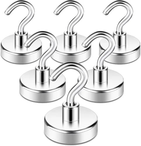 Miniatura 57 de Neosmuk Ganchos magnéticos extrafuertes con resistencia de más de 27 lbs, con imanes de tierras raras resistentes para refrigerador, crucero, Bronce