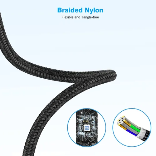 Miniatura 5 de Cargador de iPhone de 10 pies, bloque de carga rápida para iPhone de doble puerto USB, adaptador de enchufe de pared de 2 paquetes y cable de carga