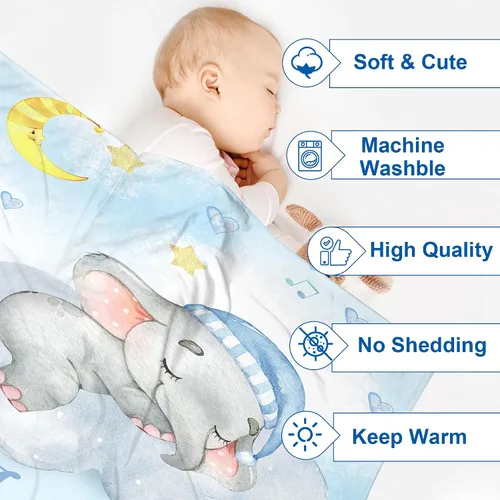 Miniatura 3 de J&SBGFT Manta de Bebé Personalizada para Niños - Manta con Nombre Personalizado para Niños Pequeños, Niños - Manta Decorativa de Guardería Cochecito