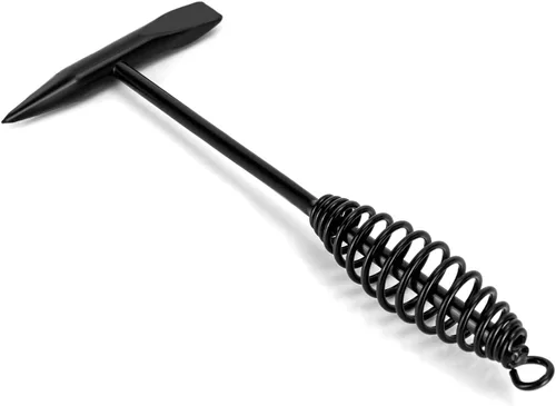 Miniatura 2 de QWORK Martillo astillador de soldadura, 2 paquetes de martillo de dos cabezas de 10.5 pulgadas con mango de resorte helicoidal, limpieza