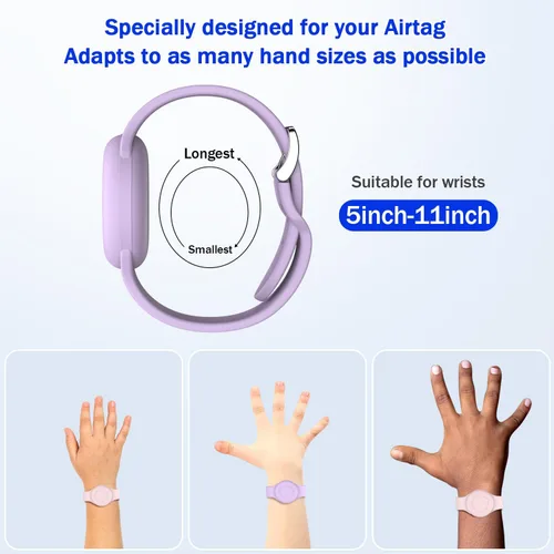 Miniatura 5 de R-fun Impermeable para Pulseras Air Tag [Paquete de 2] Compatible con Localizadores de Air Tag de Apple con Silicona Suave, Funda Protectora