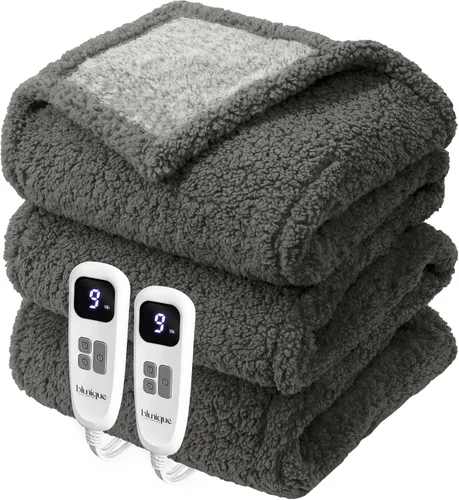 Miniatura 13 de Heated Blanket Electric Blanket Queen - Fast Heating Blanket Throw Dual Control Double Sided Sherpa with 10 Heating Levels & 2-10 Hours Auto Off