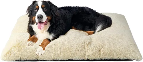 Miniatura 36 de EHEYCIGA Cama Esponjosa para Jaula de Perros Grandes, Almohadilla de Jaula de Piel Sintética Afelpada, Cama Calmante Anti-Ansiedad para Perros Negro