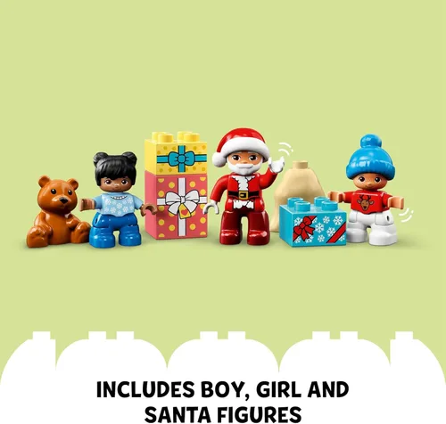 Miniatura 5 de LEGO DUPLO - Juego de construcción de casa de jengibre de Papá Noel, juguete de Navidad para niños y niñas de 2 años, incluye figura de Papá Noel
