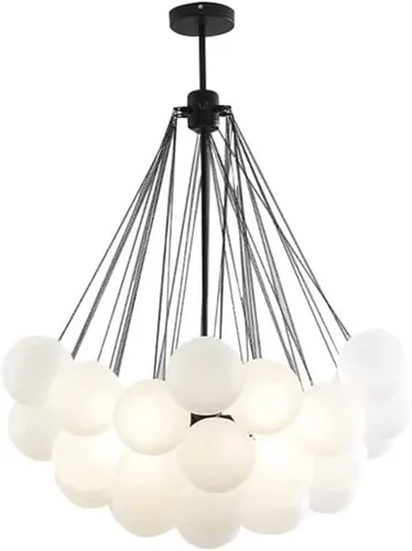 Lámpara colgante de techo, 37 luces, moderna lámpara de bola de burbujas de vidrio, moderna y simple, lámpara colgante de bola de vidrio para